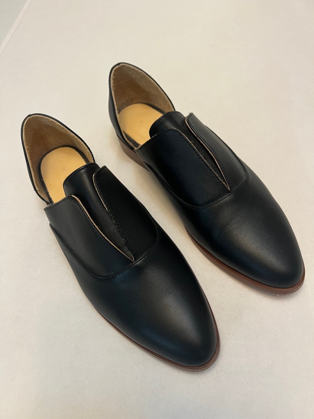 NISOLO EMMA D’ORSAY SLIP ON OXFORD FLATS WOMEN’S  9.5 BLACK - Picture 2 of 14